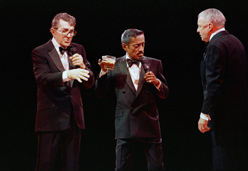 Singer Frank Sinatra, right, Sammy Davis Jr., center, and Dean Martin are reunited at the Oakla ...