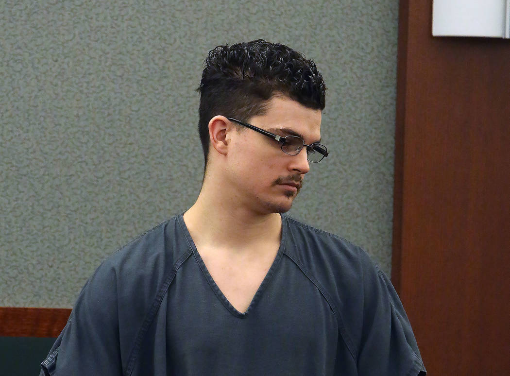 Justin Bennett appears in court during a hearing at the Regional Justice Center on Thursday, Se ...