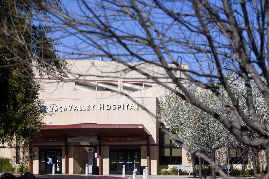 A person enters NorthBay VacaValley Hospital, where a woman diagnosed with coronavirus previous ...