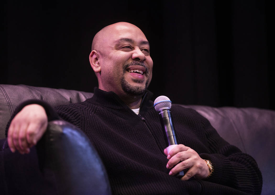 Raymond Santana Jr. speaks at the College of Southern Nevada Nicholas J. Horn Theatre on Friday ...
