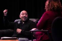 Raymond Santana Jr., left, speaks at the College of Southern Nevada Nicholas J. Horn Theatre on ...