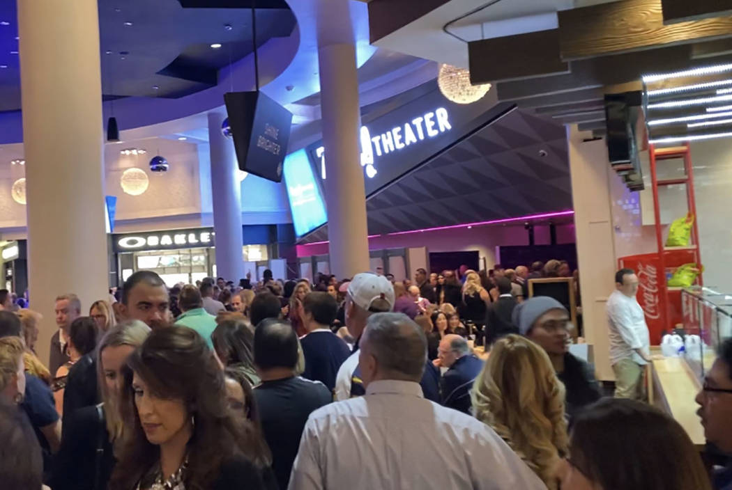 Fans are show at the entrance of Zappos Theater at Planet Hollywood about 10 minutes before the ...