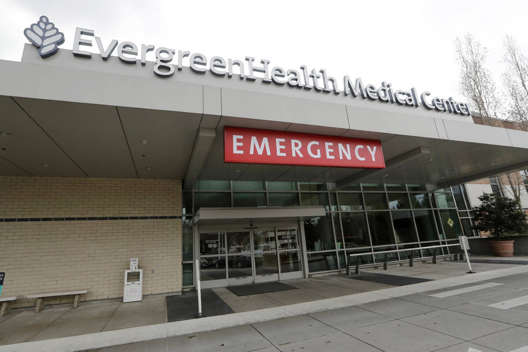 EvergreenHealth Medical Center is seen Saturday, Feb. 29, 2020, where a person died of COVID-19 ...
