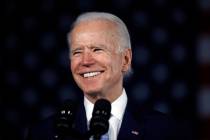 Democratic presidential candidate former Vice President Joe Biden speaks at a primary night ele ...