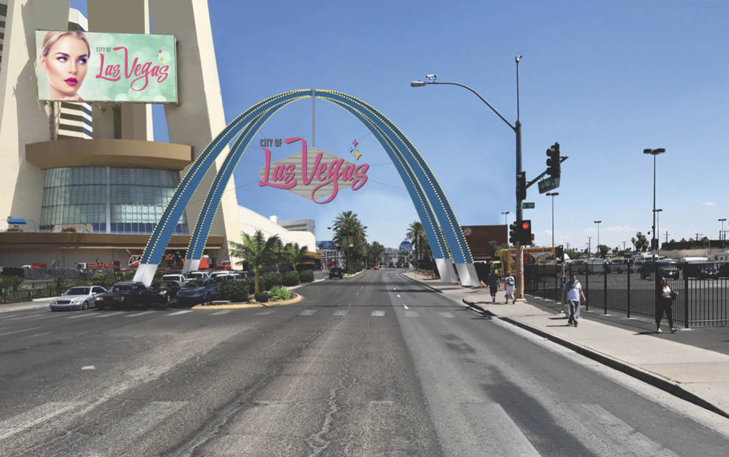 Downtown Las Vegas gateway arch construction to start this month | Las Vegas Review-Journal