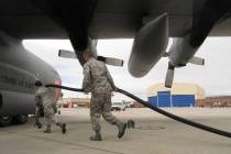 FILE-In this Wednesday April 18, 2012 file photo Wyoming Air National Guard members are shown t ...