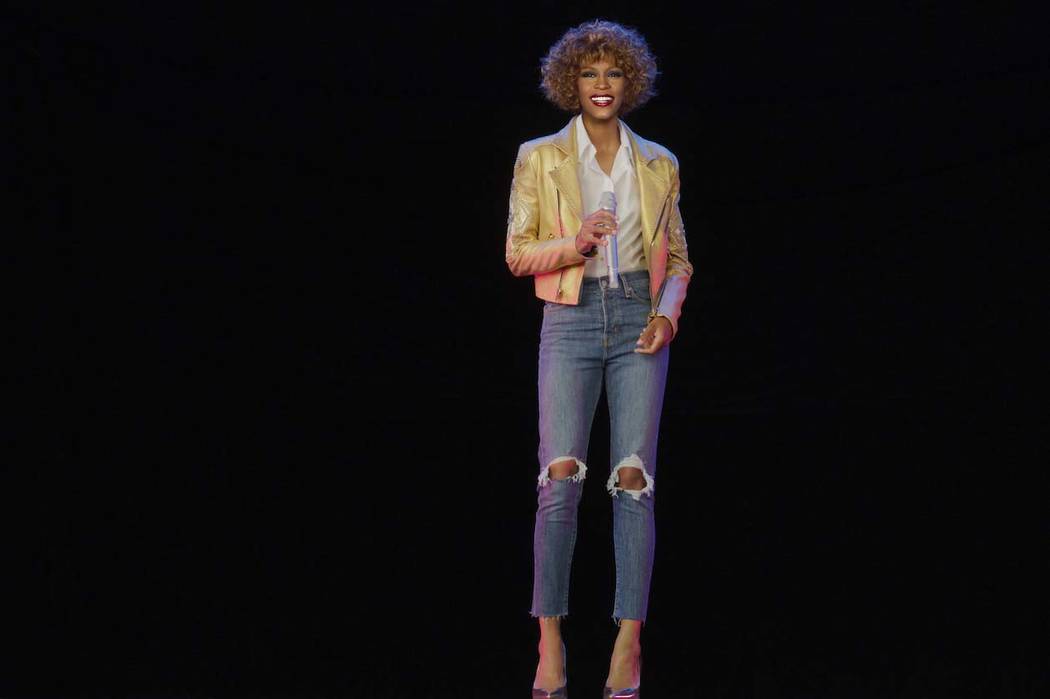 An image from "An Evening with Whitney - The Whitney Houston Hologram Concert." The p ...