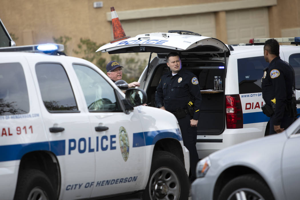 Police work the scene of an "officer-involved" shooting occurred near Cabana Blanca S ...