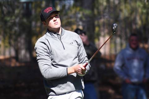 Jack Trent, the 2019 Southern Highlands Collegiate champion, tees off in round one in 2020. UNL ...