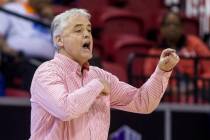 Boise State women's basketball coach Gordy Presnell is shown on Friday, March 9, 2018, in Las V ...