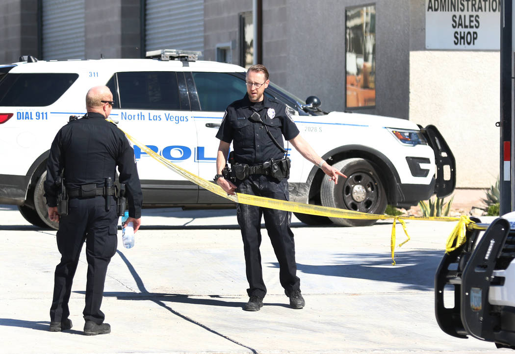 North Las Vegas police are investigating a police shooting near Lamb Boulevard and Interstate ...