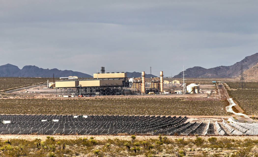 Silverhawk Nevada Power Company, top, and Mountain View Solar Energy panels on Friday, Mar ...