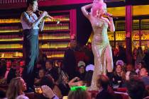 Brian Newman and Lady Gaga, perform at NoMad Restaurant at Park MGM on the Strip on New Year's ...