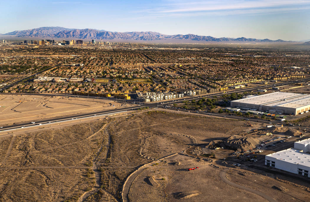 Vacant land along St. Rose Parkway in west Henderson is seen Wednesday, Oct. 16, 2019. (L.E. Ba ...