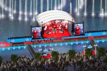A rendering of the NFL Draft red carpet stage at the Fountains of Bellagio in Las Vegas. (NFL)