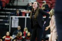 UNLV Lady Rebels head coach Kathy Olivier in the first quarter of a quarterfinal game against F ...
