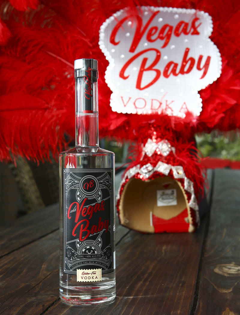 A bottle of Vegas Baby Vodka in Las Vegas on Friday, March 6, 2020. (Chase Stevens/Las Vegas Re ...
