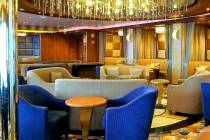 This photo shows an empty lounge area on the Grand Princess cruise ship Friday, March 6, 2020, ...