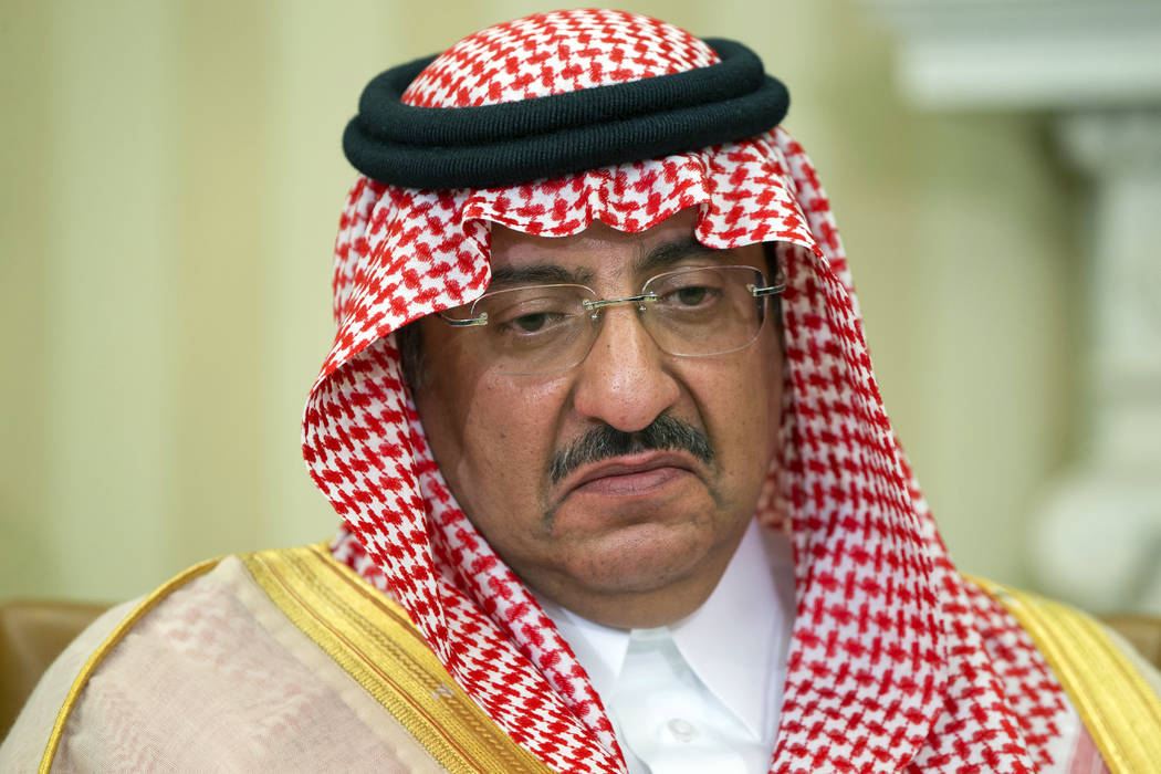 FILE - This May 13, 2015 file photo, shows then Saudi Arabian Crown Prince Mohammed bin Nayef d ...