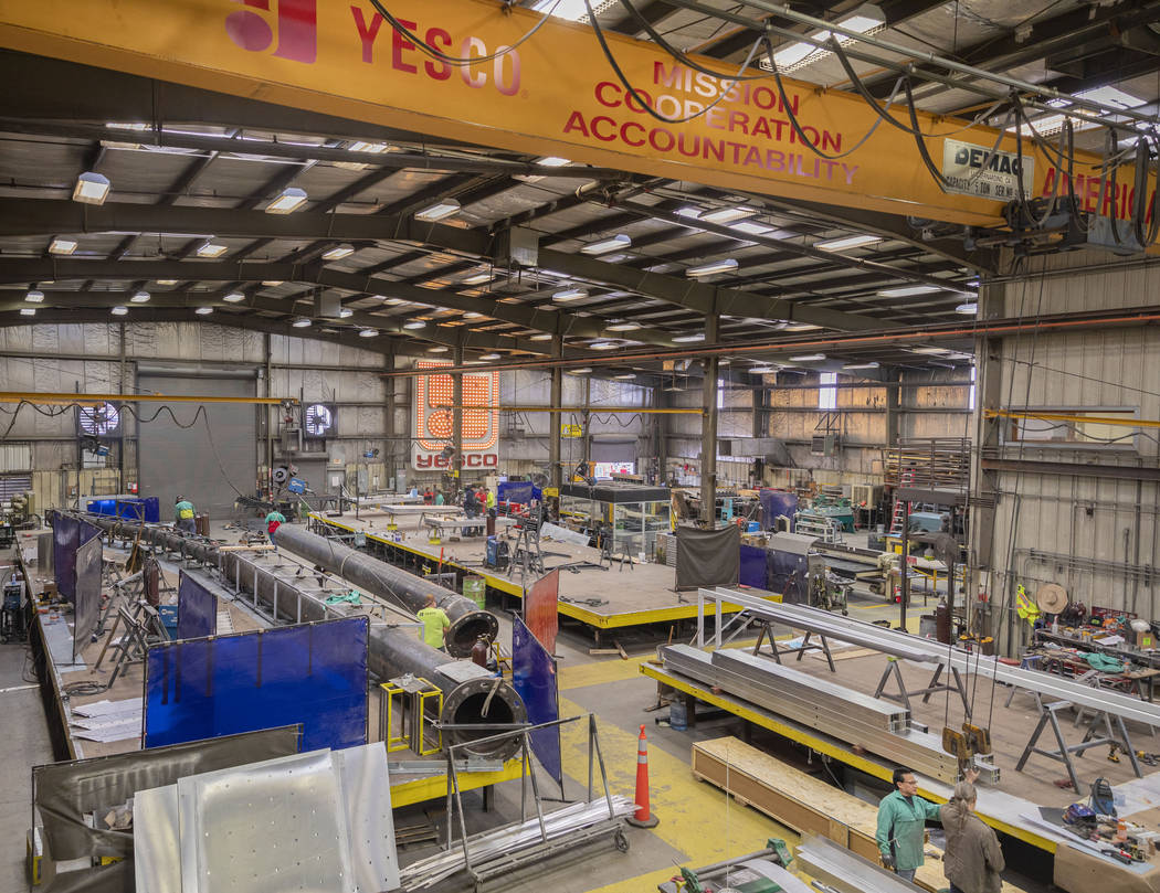 YESCO's workshop is seen during a tour on Tuesday, March 10, 2020, in Las Vegas. (Elizabeth Pag ...