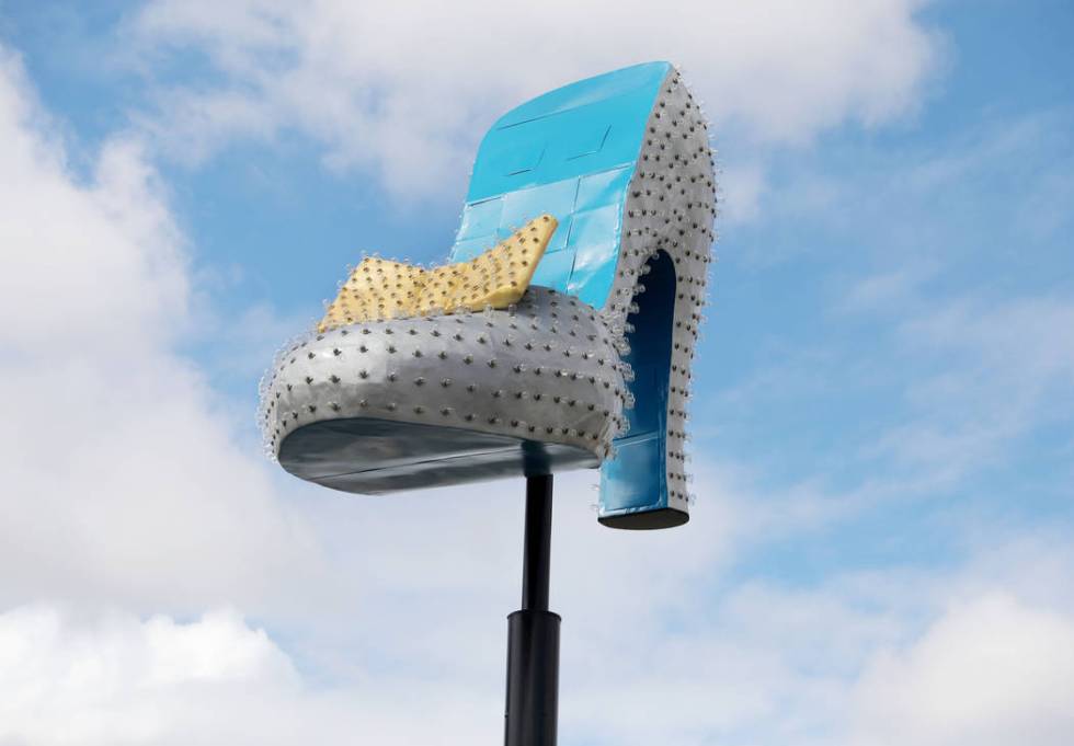 The neon Silver Slipper is seen just west of the Neon Museum Boneyard in Las Vegas on Wednesday ...