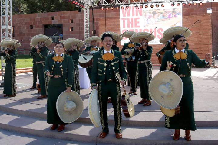 The Rancho High School mariachi performs during the Southern Nevada 2020 Census Kick Off Event ...