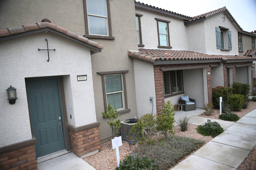 Model homes in the Lennar Madori Vista residential community in Las Vegas, Friday, March 13, 20 ...