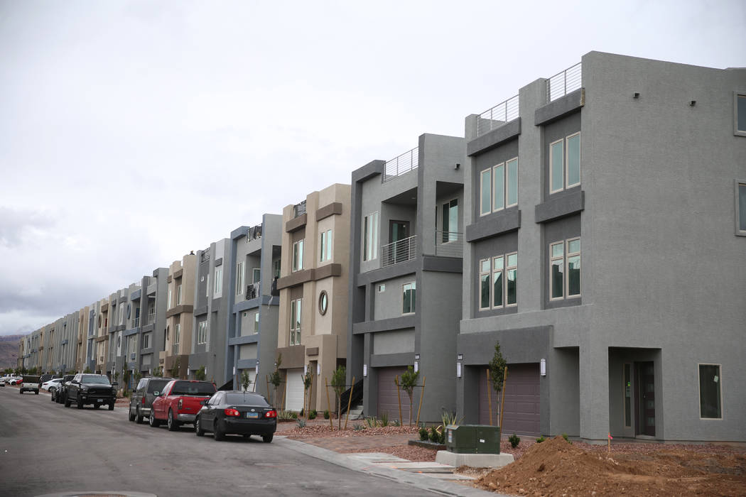 Homes in the American West Skyview Mesa residential community in Las Vegas, Friday, March 13, 2 ...