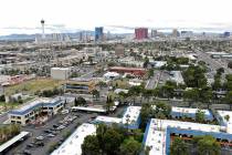 Aerial view of Las Vegas Medical District which includes UMC hospital and UNLV School of Medici ...