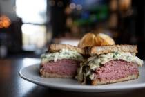 Tuch's Reuben Sandwich, named for Golden Knights' forward Alex Tuch, at Wolfgang Puck Players L ...