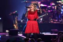 Kelly Clarkson performs at the 2018 iHeartRadio Music Festival Day 2 at T-Mobile Arena in Las V ...