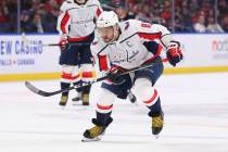 Washington Capitals forward Alex Ovechkin (8) skates during the first period of an NHL hockey g ...