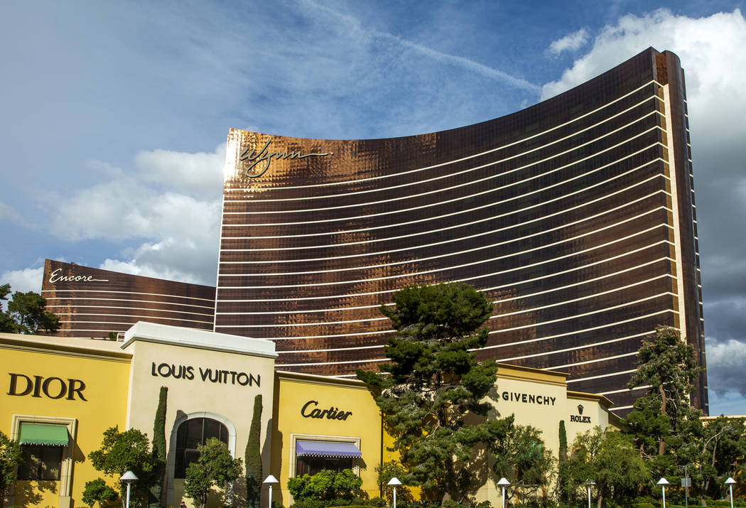 Exteriors of the Wynn Las Vegas, right, and Encore on Saturday, March 14, 2020 in Las Vegas. ( ...