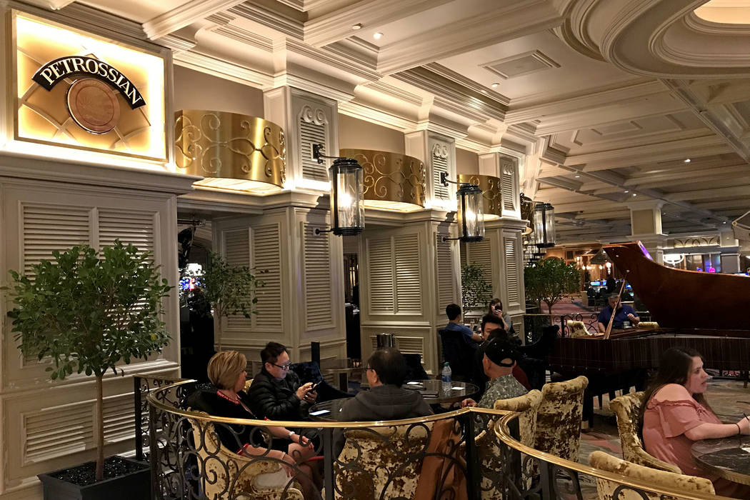 Petrossian Lounge at the Bellagio, which will remain open the week of March 16 through March 22 ...