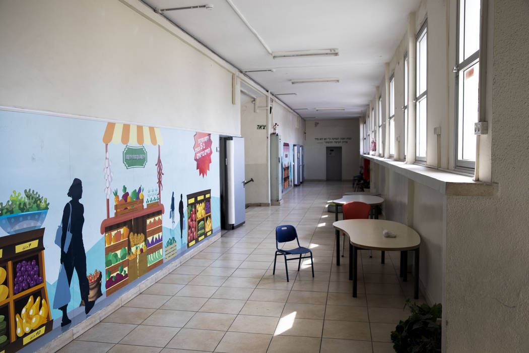 A closed primary school is seen in Ramat Gan, Israel, Sunday, March 15, 2020. Israel has impose ...