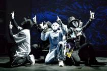 Cast members from the Jabbawockeez rehearse at the MGM Grand hotel-casino at 3799 Las Vegas Blv ...