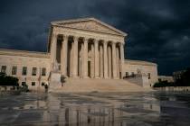 A June 20, 2019, file photo, shows the Supreme Court under stormy skies in Washington. (AP Phot ...