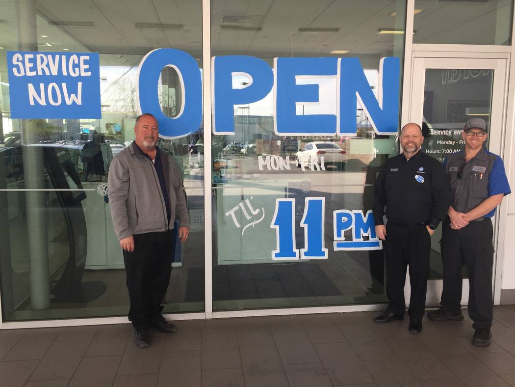 Members of the Findlay North Volkswagen team are, from left, fixed operations manager Russ Garc ...