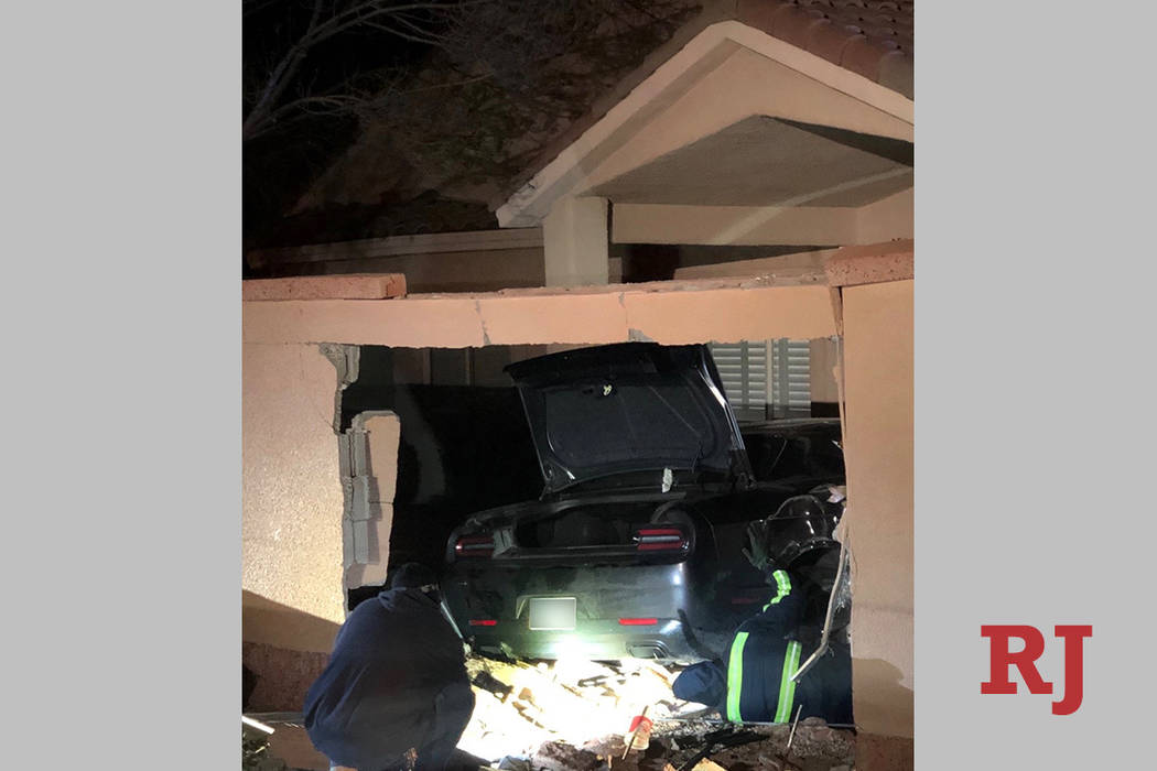 A man was arrested on suspicion of DUI after he crashed into a Summerlin house on Monday night. ...