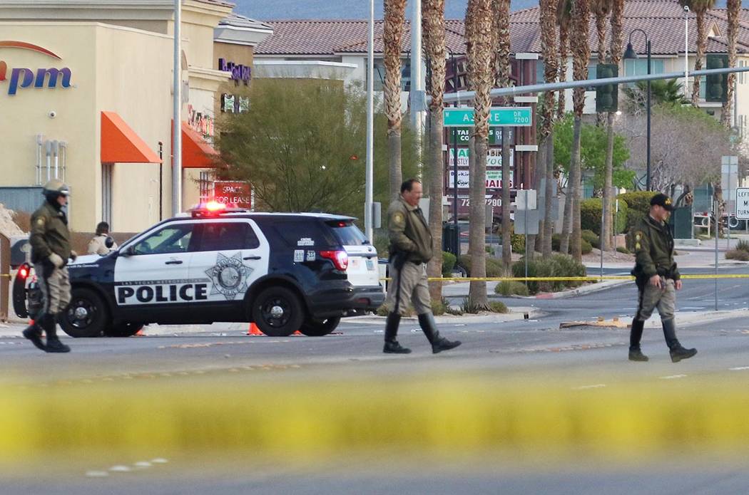 Las Vegas police is investigating after a body was at the intersection of Tenaya Way and Azure ...