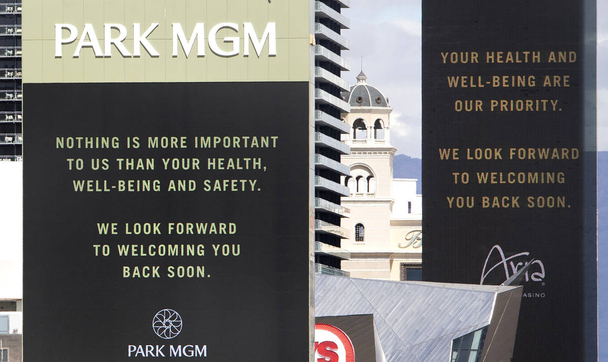 Three MGM Resorts International properties on the Strip, New York New York, Park MGM and Aria, ...