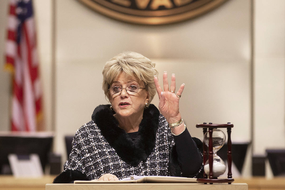 Las Vegas Mayor Carolyn Goodman delivers the annual State of the City address on Thursday, Jan. ...