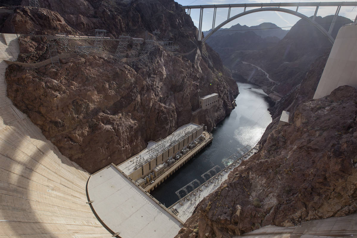 Hoover Dam on Friday, Dec. 13, 2019. (Ellen Schmidt/Las Vegas Review-Journal) @ellenkschmidt_