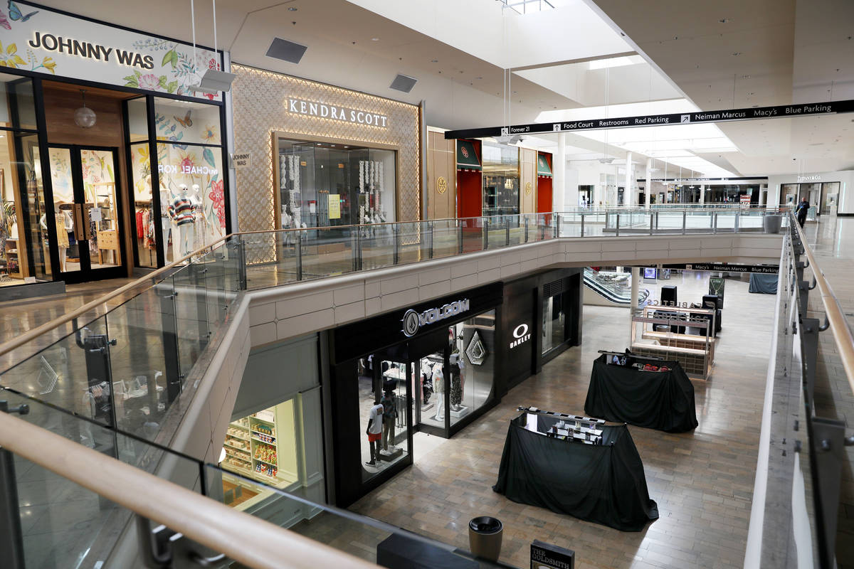 Fashion Show mall in Las Vegas closes down on Wednesday, March 18, 2020. (Elizabeth Page Brumle ...