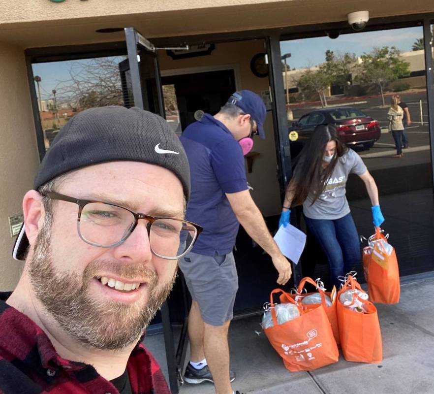 Volunteers from Jewish Family Services Agency delivered baskets of matzoh, gefilte fish, macaro ...