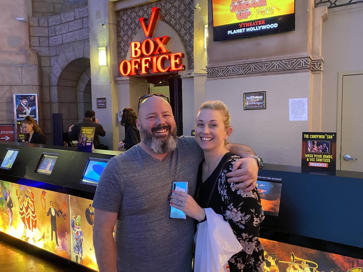 Amanda Mesquita and Tom Cahill of Toronto, Canada are shown at V Theater at Miracle Mile Shops ...