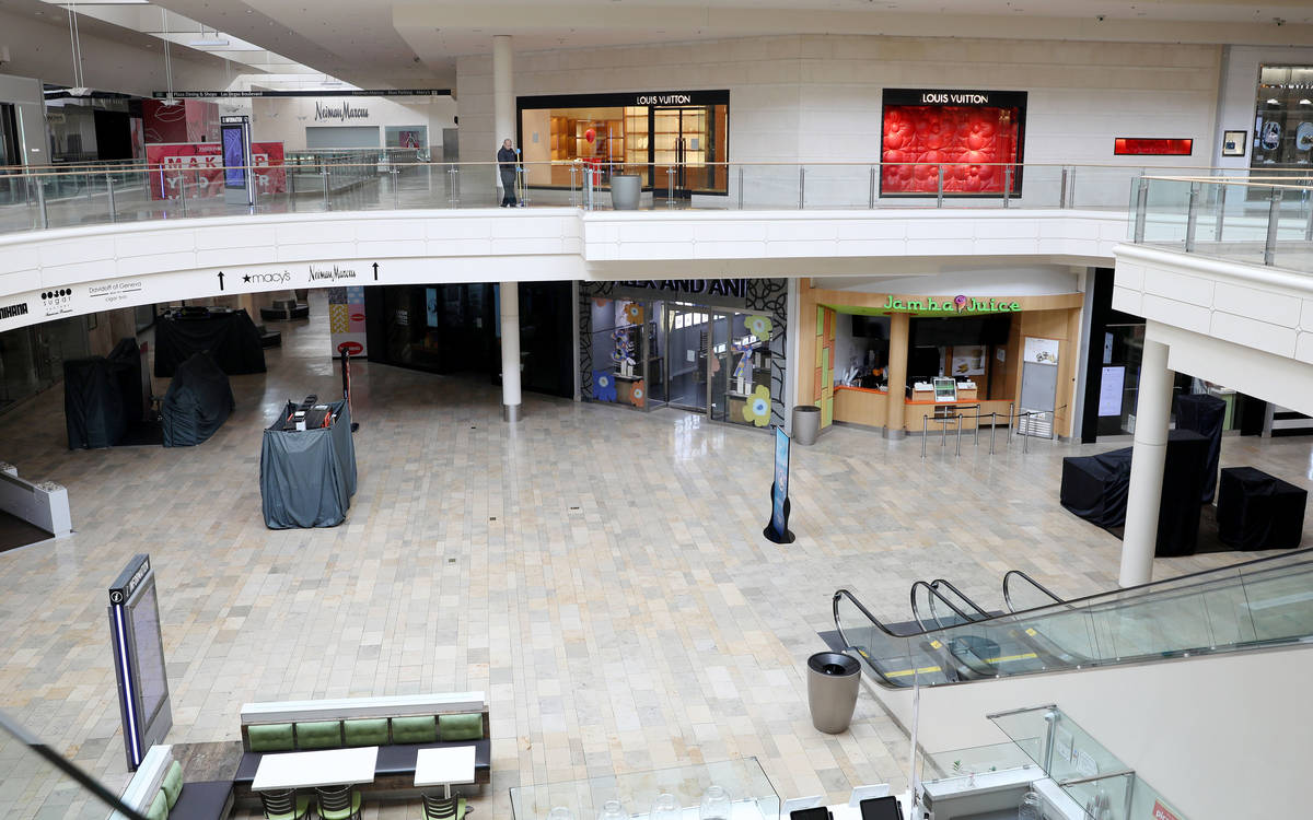 Fashion Show mall in Las Vegas closes down on Wednesday, March 18, 2020. (Elizabeth Page Brumle ...