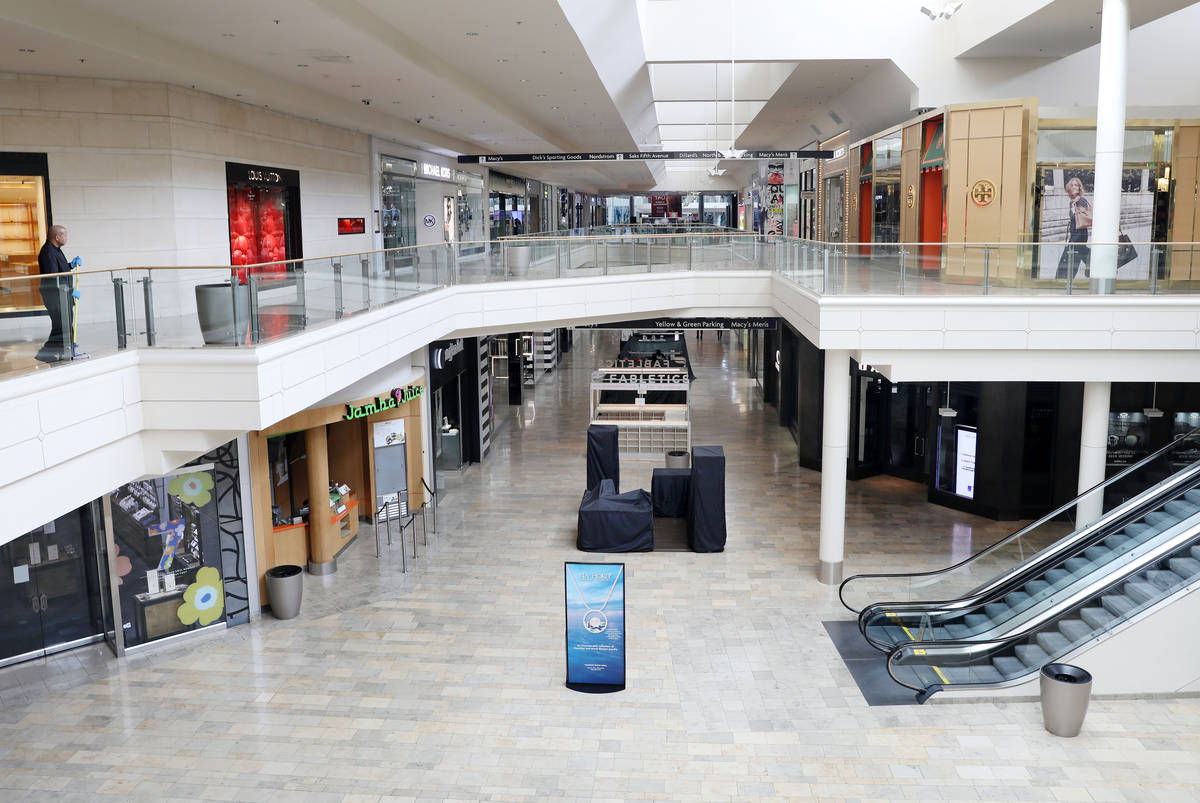 Fashion Show mall in Las Vegas closes down on Wednesday, March 18, 2020. (Elizabeth Page Brumle ...