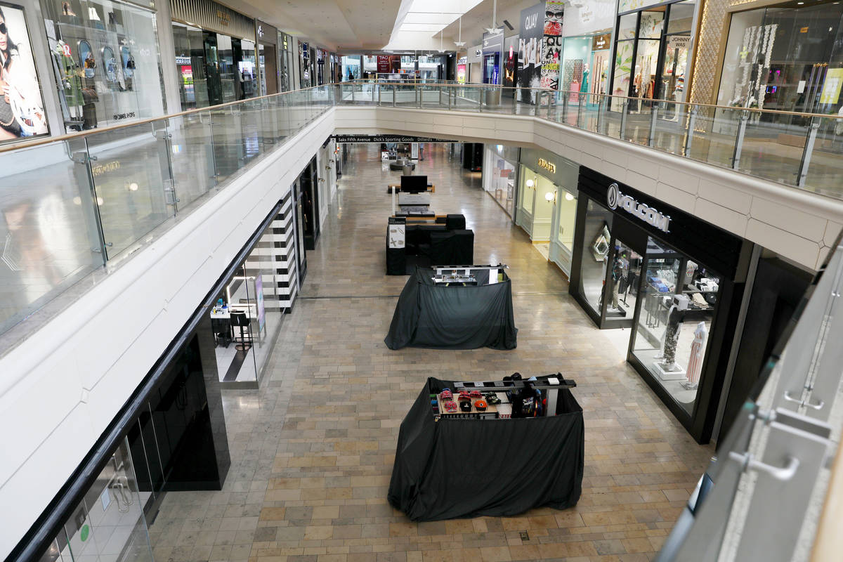 Fashion Show mall in Las Vegas closes down on Wednesday, March 18, 2020. (Elizabeth Page Brumle ...