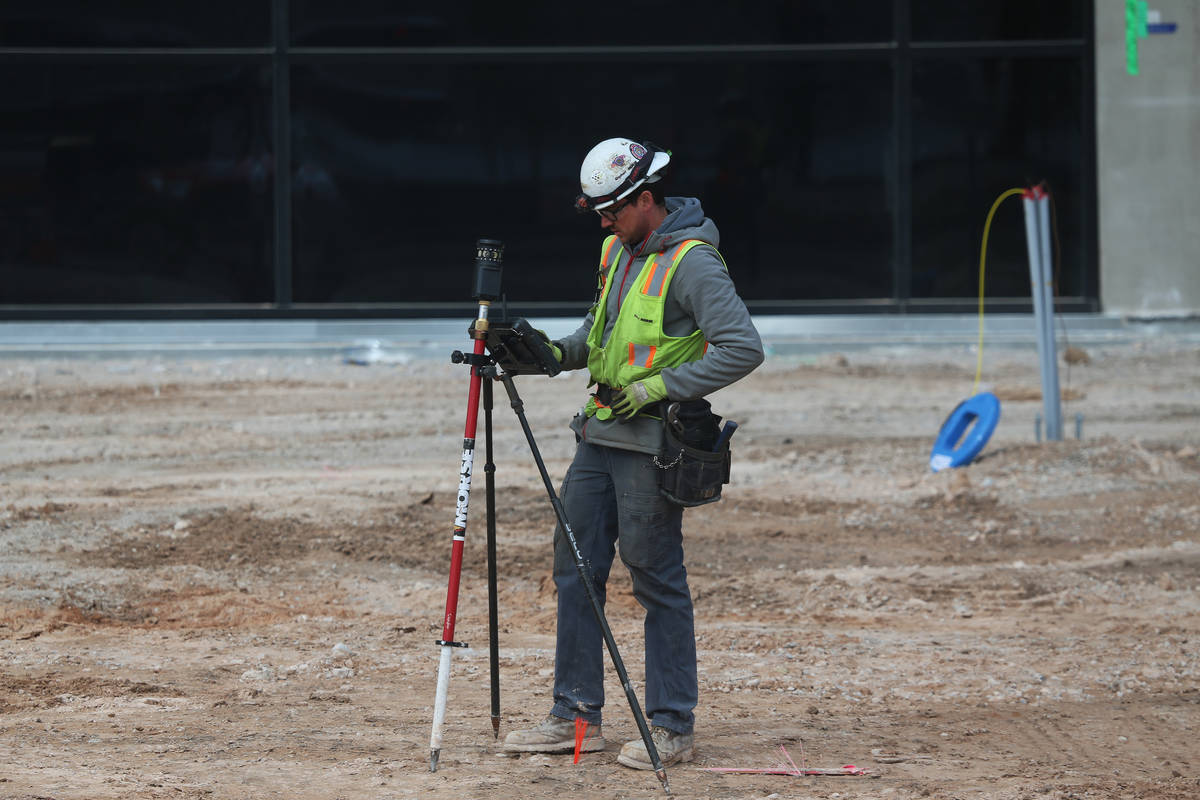 The Raiders Allegiant Stadium construction site in Las Vegas, Wednesday, March 18, 2020. (Erik ...